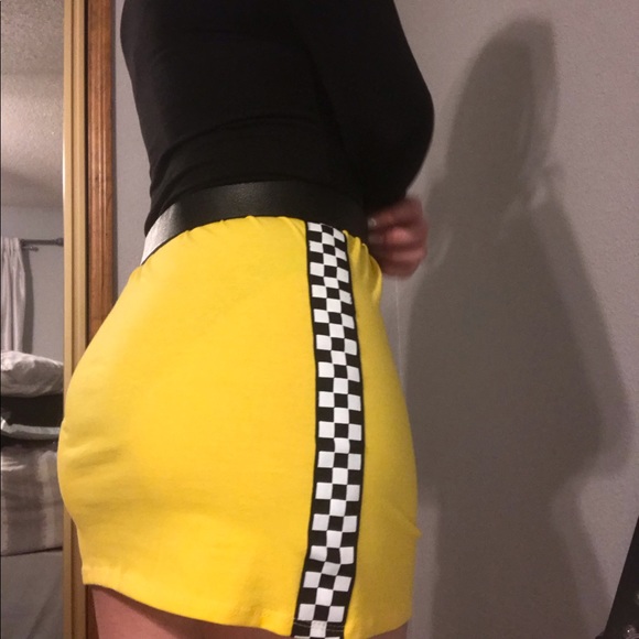 Yellow Checkered Tube Top/Skirt - Picture 2 of 7